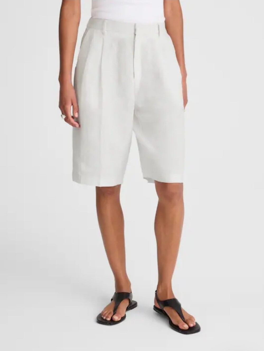 Madewell Relaxed Pleated Trouser Shorts in 100% Linen 0 NWT